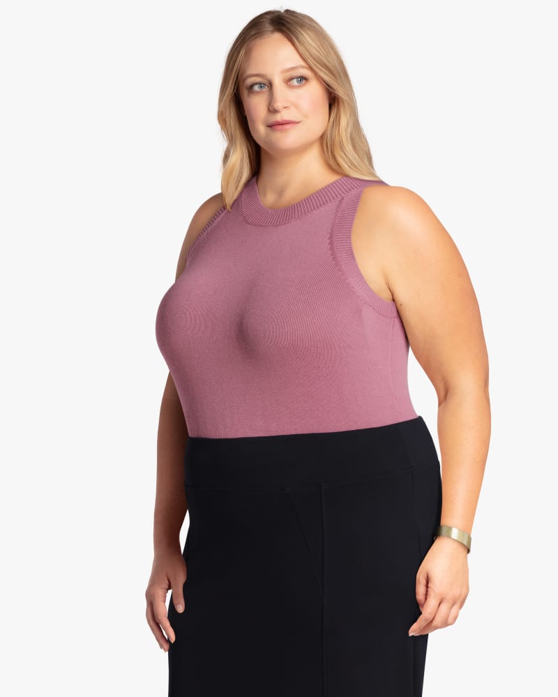 Front of plus size Valerie Crew-Neck Sleeveless Sweater by Ryan Wylde | Dia&Co | dia_product_style_image_id:118355